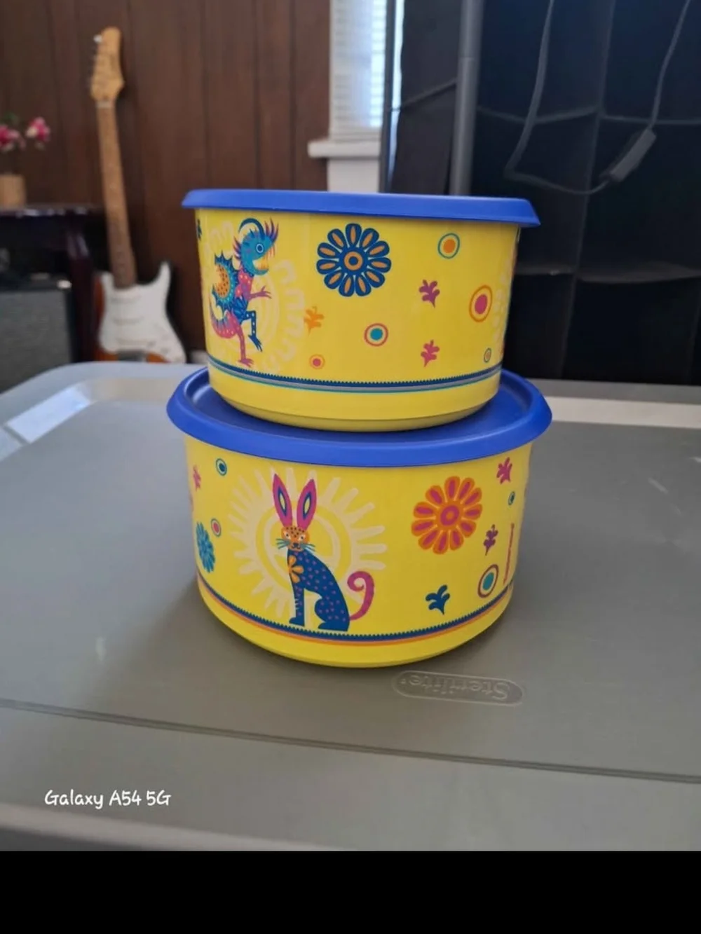 Tupperware Jungle Animal Stackable Containers - Green Lids